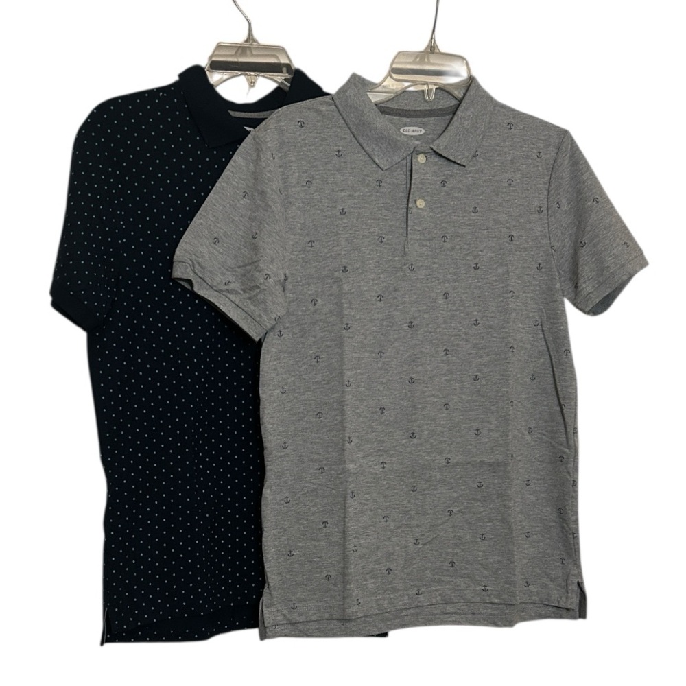 Old Navy Navy and Gray Polo Shirt Set Sz SMALL